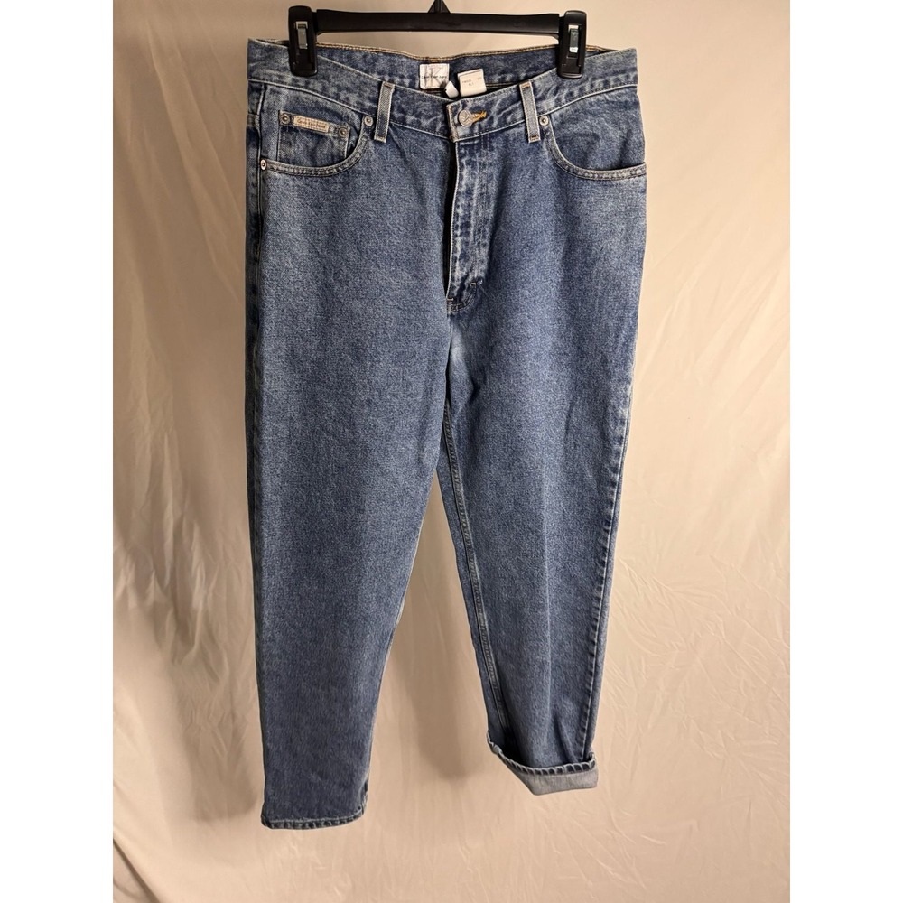Calvin Klein - VTG Tapered Leg Relaxed Fit Jeans -‎ Medium Wash - 32 - Mens